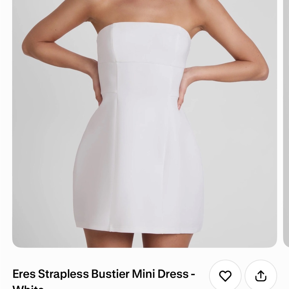 Strapless White Bustier Mini Dress